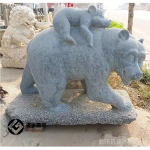 公園大理石狗熊石雕北極熊石雕工藝品 園林景觀動物母子熊雕塑擺件